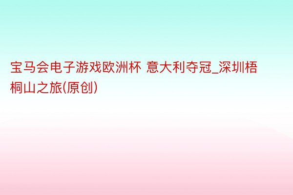宝马会电子游戏欧洲杯 意大利夺冠_深圳梧桐山之旅(原创)