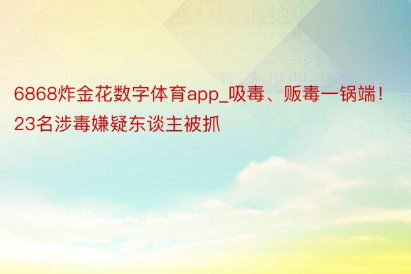 6868炸金花数字体育app_吸毒、贩毒一锅端！23名涉毒嫌疑东谈主被抓